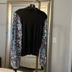 Black sweater with sequin detail
